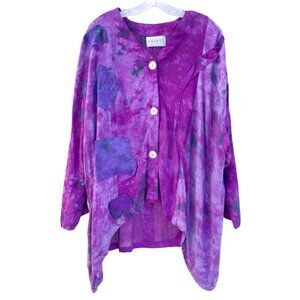 Vintage Shirtz Women's Small S M L XL Tie Dye Button Down Shirt Oversize Top